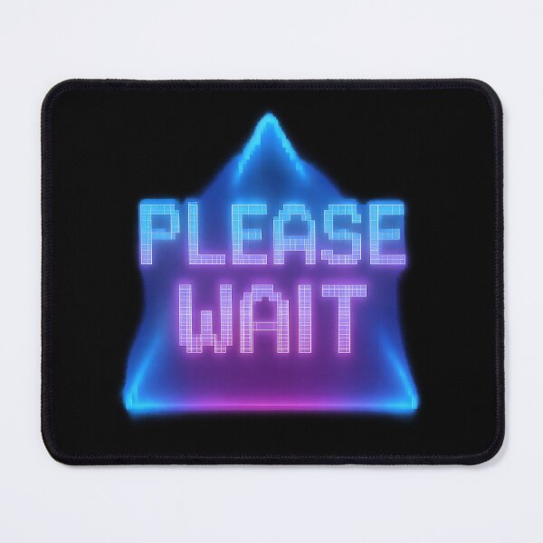 Item preview, Please Wait – Retro Pixel Neon wellbeing Sign Design designed and sold by Shoot-The-Moon.
