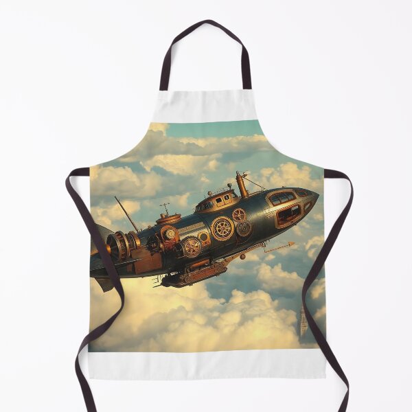 Item preview, Steampunk airship over a cloud city designed and sold by Zazeyy.