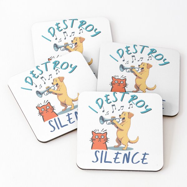 Item preview, i destroy silence, funny music merch pet apparel funny dog cat designed and sold by SellingStuff91.