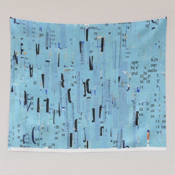 Item preview, Blue Collage Broken Words Textured Art Original Artwork Text Wordart Contemporary  designed and sold by pngrktes-art.