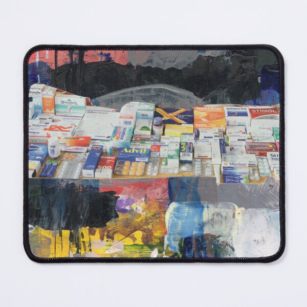 Item preview, Abstract Collage Medication Displayed Table Organized Art Textured Painting Acrylic Paper designed and sold by pngrktes-art.