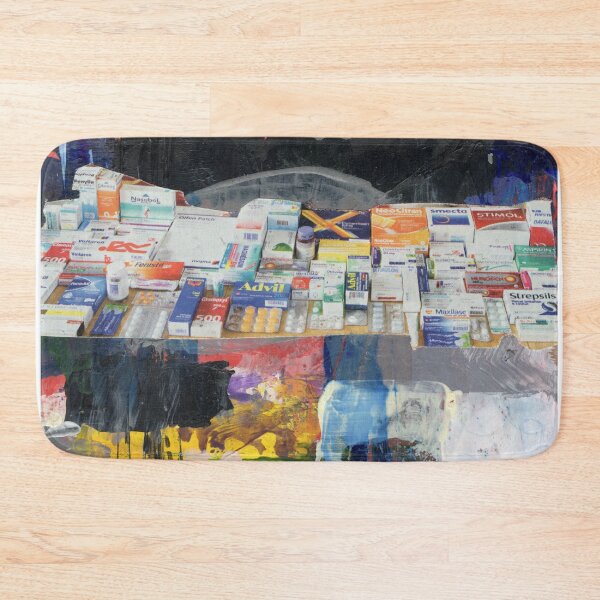 Item preview, Abstract Collage Medication Displayed Table Organized Art Textured Painting Acrylic Paper designed and sold by pngrktes-art.