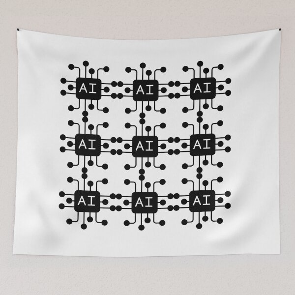 Item preview, AI Logo Pattern – Minimal Tech Repetition Design designed and sold by AIRONY.DESIGNS.