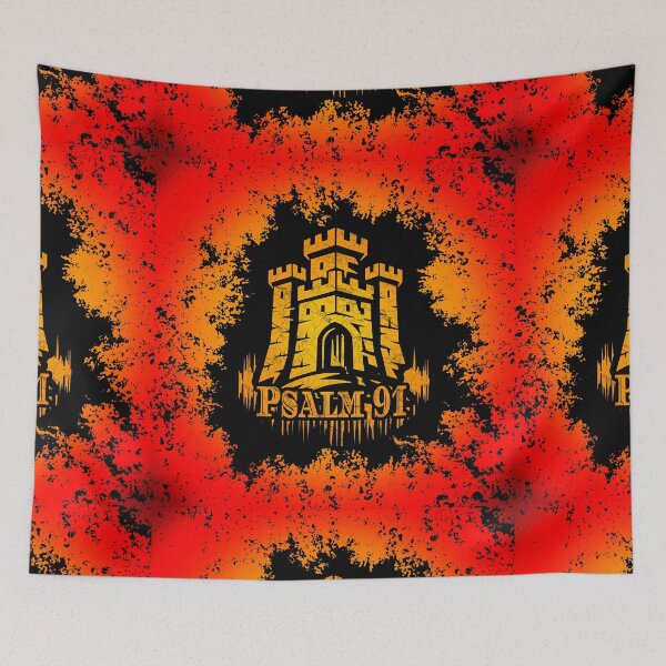 Item preview, Abstract Christian Design Fortress Psalm 91 – High Contrast Christian Symbol-Red Yellow Gradient  designed and sold by ZechJohnRB.