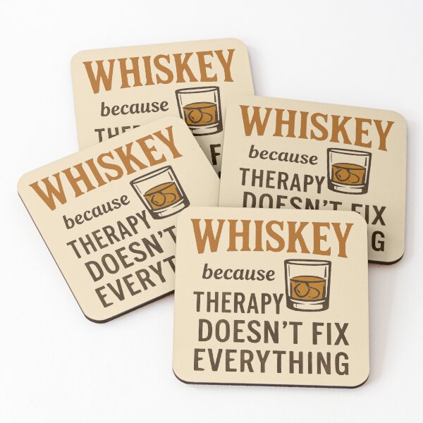 Item preview, Whiskey Because Therapy Doesn’t Fix Everything – Vintage Drink Quote designed and sold by Meandmyshop.