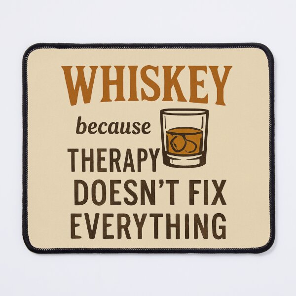 Item preview, Whiskey Because Therapy Doesn’t Fix Everything – Vintage Drink Quote designed and sold by Meandmyshop.
