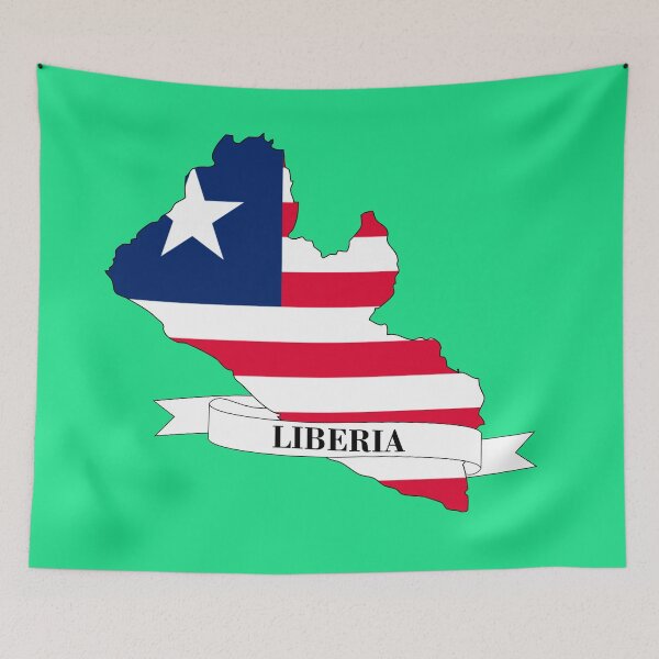 Item preview,  Flag map of Liberia designed and sold by visual adventures.