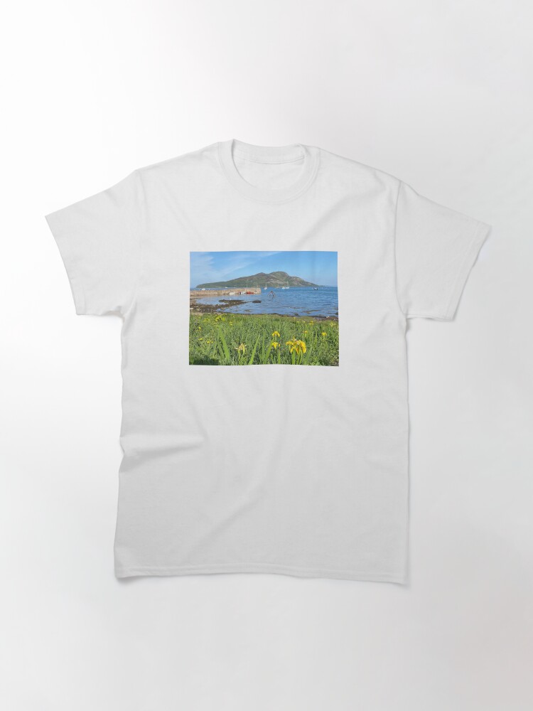 Thumbnail 3 of 7, Classic T-Shirt, Yellow flag & Holy Isle designed and sold by orcadia.