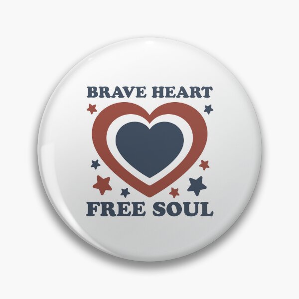 Item preview, Brave Heart Free Soul - Retro Patriotic USA 4th of July Heart And Stars designed and sold by Sunserize Designs.