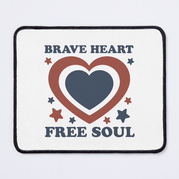 Item preview, Brave Heart Free Soul - Retro Patriotic USA 4th of July Heart And Stars designed and sold by Sunserize Designs.