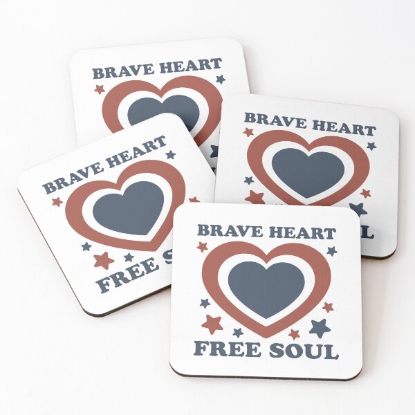 Item preview, Brave Heart Free Soul - Retro Patriotic USA 4th of July Heart And Stars designed and sold by Sunserize Designs.