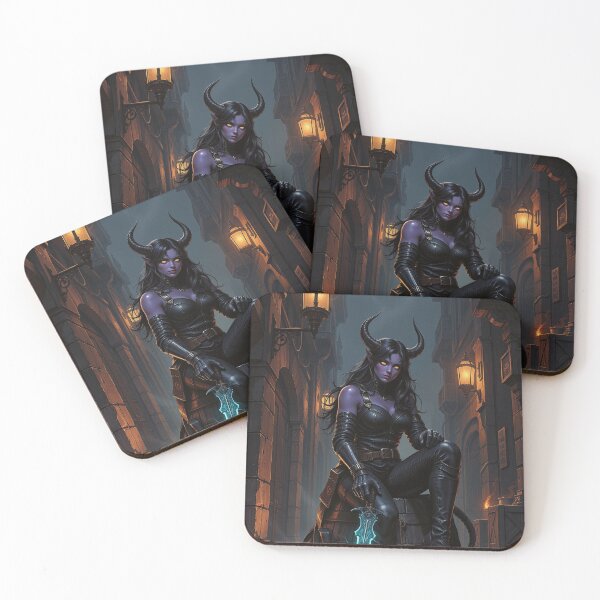 Item preview, Chaosbound Tiefling Sorceress – Dark Fantasy DnD Character Art designed and sold by DiceWay.