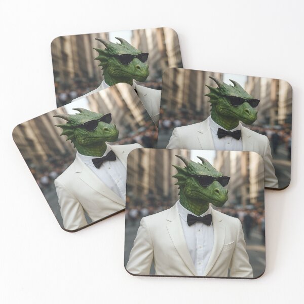 Item preview, Suave anthropomorphic green dragon designed and sold by mystiquelicorne.