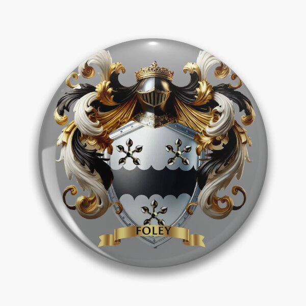 Item preview, Foley Family Crest – Irish Silver Shield with Black Fess & Cinquefoils designed and sold by Highlandkings.
