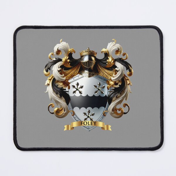 Item preview, Foley Family Crest – Irish Silver Shield with Black Fess & Cinquefoils designed and sold by Highlandkings.