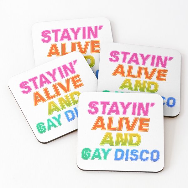 Item preview, Stayin' Alive and Gay Disco – Neon Pride Art designed and sold by Haus Of Sin.