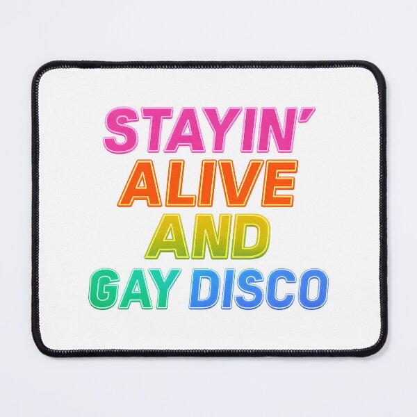 Item preview, Stayin' Alive and Gay Disco – Neon Pride Art designed and sold by Haus Of Sin.