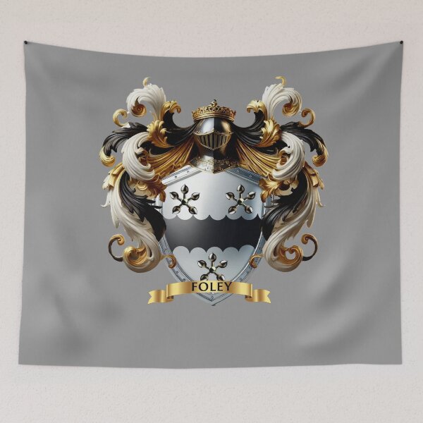 Item preview, Foley Family Crest – Irish Silver Shield with Black Fess & Cinquefoils designed and sold by Highlandkings.