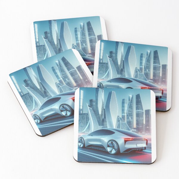 Item preview, Futuristic Electric Car – Vector Art in a Sci-Fi Cityscape designed and sold by ashokreddy343.
