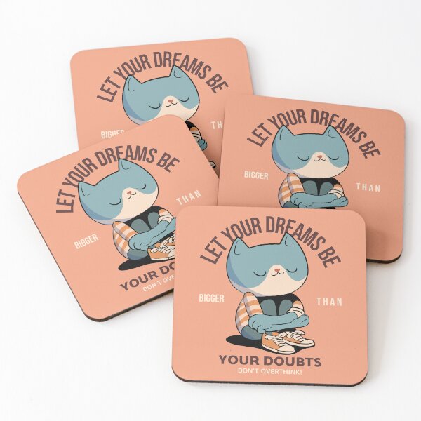 Item preview, Let Your Dreams Be Bigger Than Your Doubts Cat Quote designed and sold by NOTRE-BONHEUR.