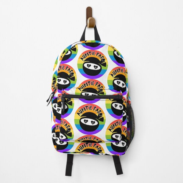 Item preview, Auntie FAFO Rainbow Pride Flag Sticker with Sparkling Black Heart Eyes designed and sold by dickensign.