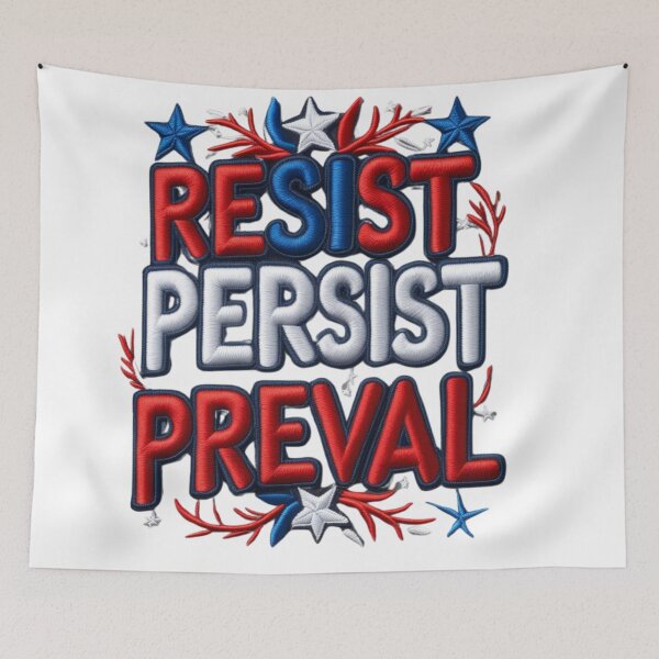 Item preview, Resist Persist Prevail Embroidered Patch Design designed and sold by ArtDesignTp.
