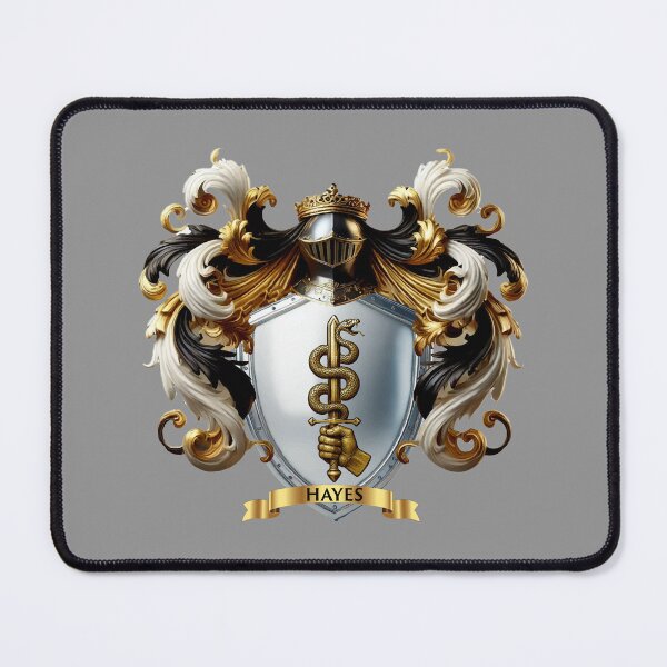 Item preview, Hayes Family Crest – Irish Silver Shield with Sword & Serpent designed and sold by Highlandkings.