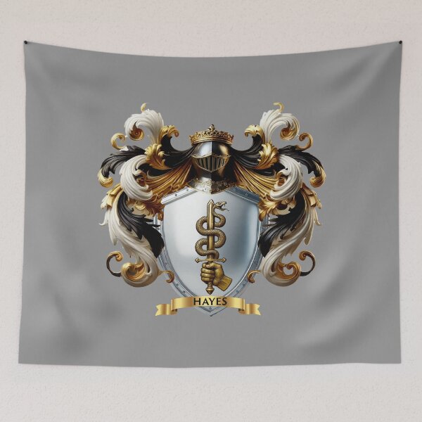 Item preview, Hayes Family Crest – Irish Silver Shield with Sword & Serpent designed and sold by Highlandkings.