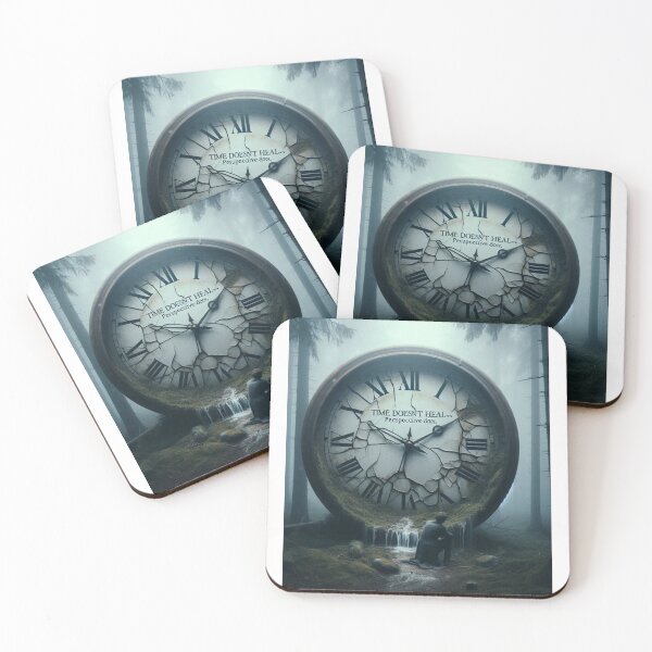 Item preview, Broken Clock in Foggy Forest – Surreal Time Lost Art Print designed and sold by ashokreddy343.