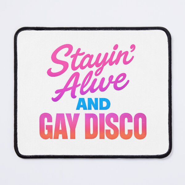 Item preview, Stayin' Alive And Gay Disco Neon Art designed and sold by Haus Of Sin.