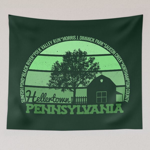 Item preview, Hellertown Pennsylvania Sunset Retro Vintage Local Pride Logo designed and sold by CRHPOD20.