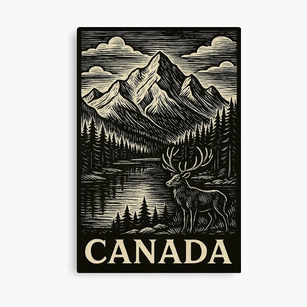 Item preview, Canada Linocut Style  designed and sold by Thistle-TShop.