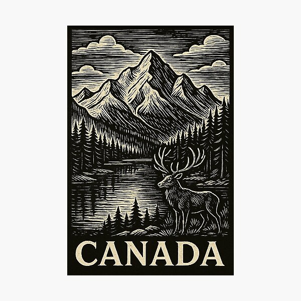 Item preview, Canada Linocut Style  designed and sold by Thistle-TShop.