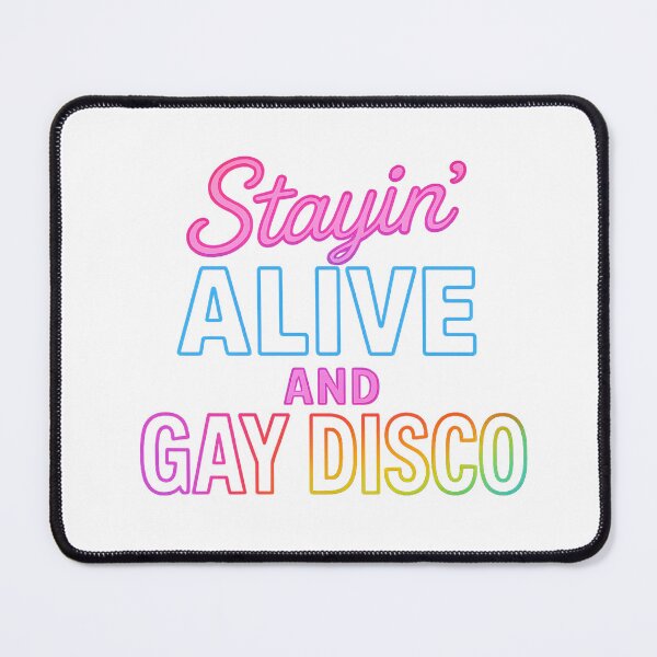 Item preview, Stayin' Alive and Gay Disco – Neon Pride Art designed and sold by Haus Of Sin.