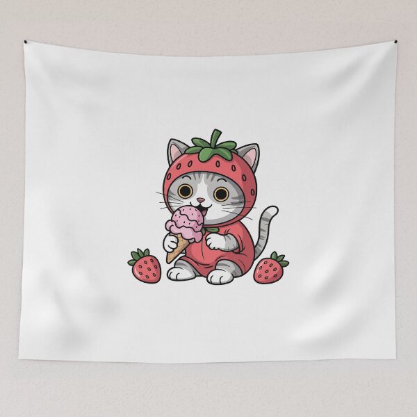 Item preview, strawberry cat designed and sold by jkrphoto.