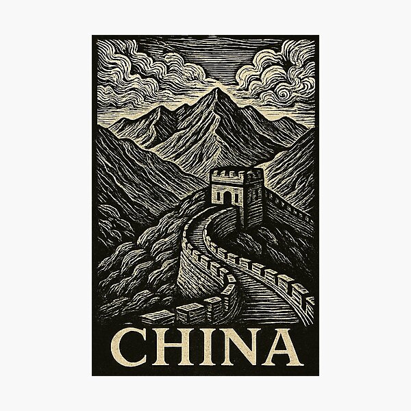 Item preview, China Linocut Style  designed and sold by Thistle-TShop.