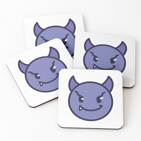 Item preview, Kawaii Devil Face Sticker – Cute Mischievous Purple Emoji Character designed and sold by Siroiyy.