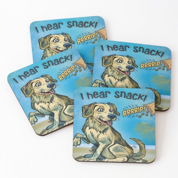 Item preview, Snack Alert! Expressive Dog Art with Big Eyes designed and sold by gleefulme.