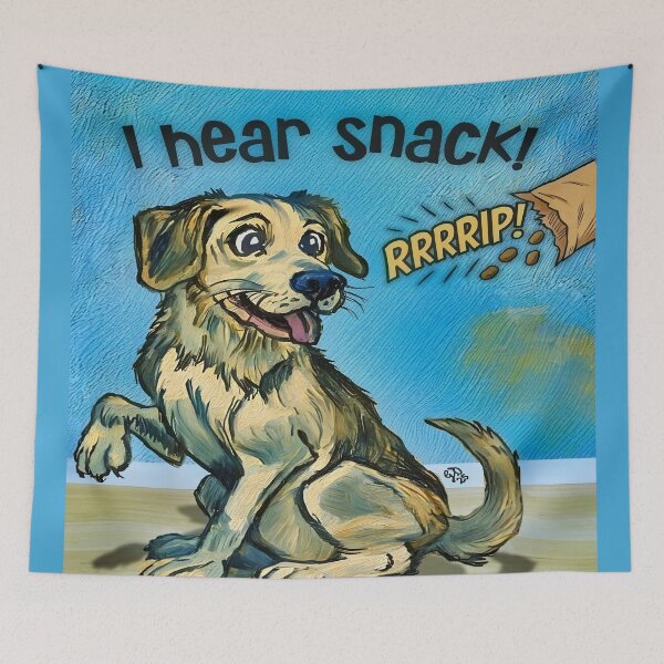 Item preview, Snack Alert! Expressive Dog Art with Big Eyes designed and sold by gleefulme.