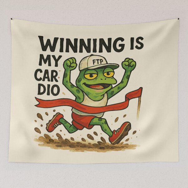 Item preview, Funny frog marathon runner.  Winner is my cardio designed and sold by Painted Planet.