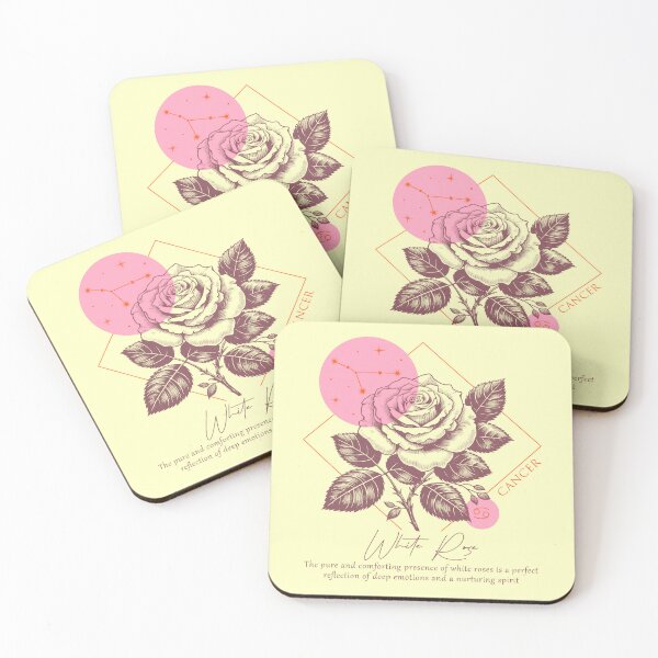 Item preview, White Rose Cancer Zodiac Sign Birth Flower With Positive Quote designed and sold by Lovemountain.