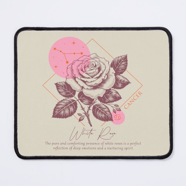 Item preview, White Rose Cancer Zodiac Sign Birth Flower With Positive Quote designed and sold by Lovemountain.