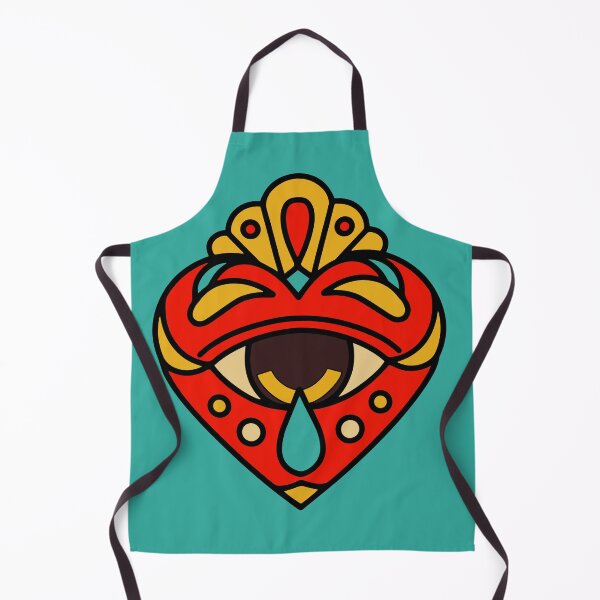 Item preview, Aztec Sacred Heart Tattoo Blue designed and sold by Hellagreat.