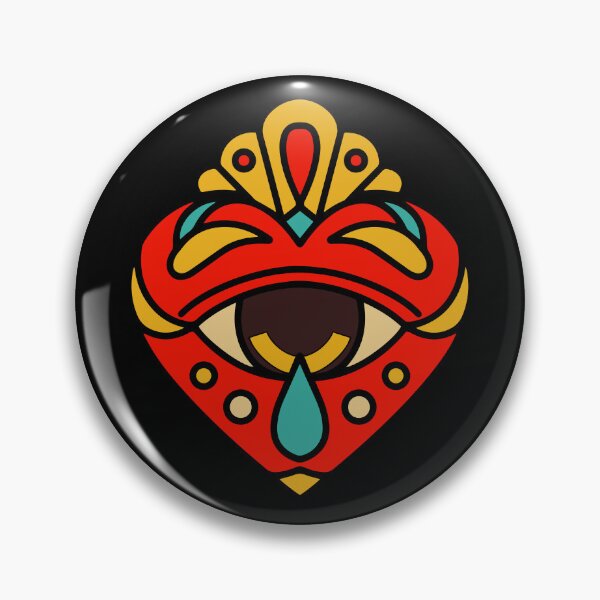 Item preview, Aztec Sacred Heart Tattoo Black designed and sold by Hellagreat.