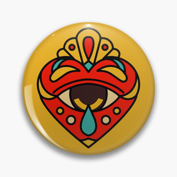 Item preview, Aztec Sacred Heart Tattoo Yellow designed and sold by Hellagreat.