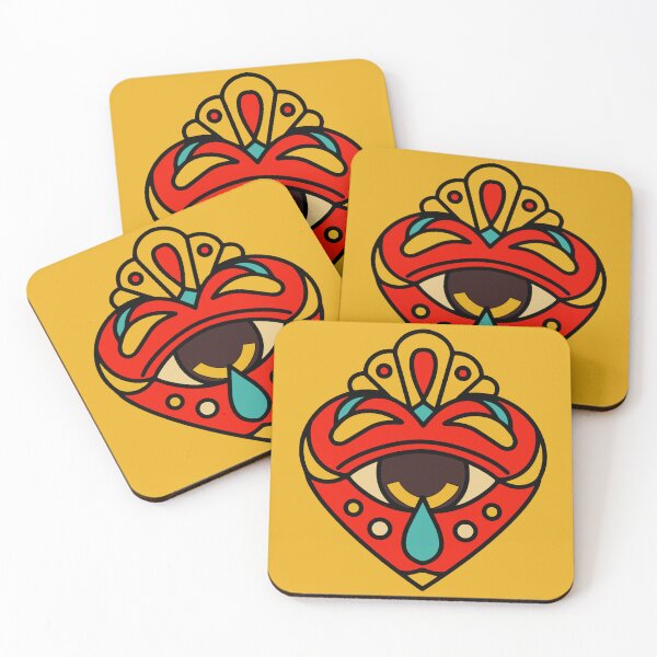 Item preview, Aztec Sacred Heart Tattoo Yellow designed and sold by Hellagreat.