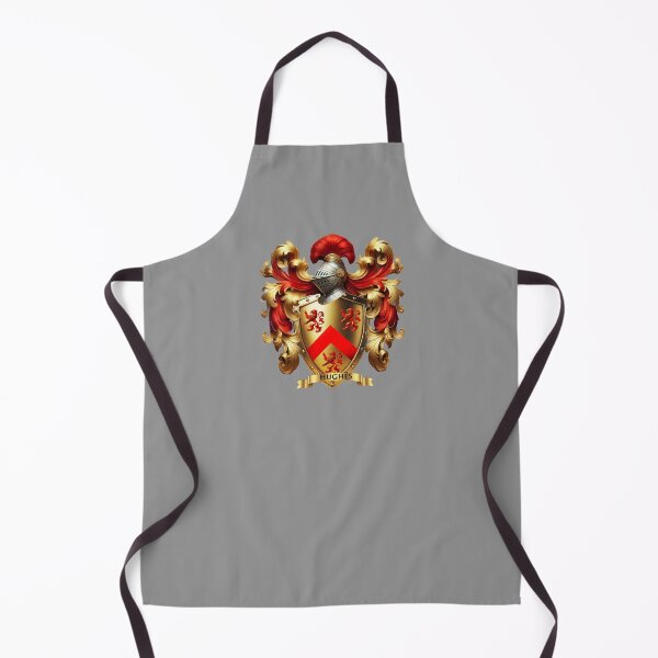 Item preview, Hughes Family Crest – Irish Red Shield with Gold Chevron & Lions designed and sold by Highlandkings.