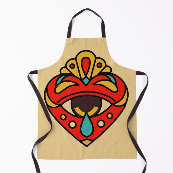 Item preview, Aztec Sacred Heart Tattoo Light Gold designed and sold by Hellagreat.