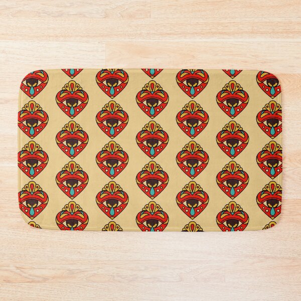 Item preview, Aztec Sacred Heart Tattoo Light Gold designed and sold by Hellagreat.