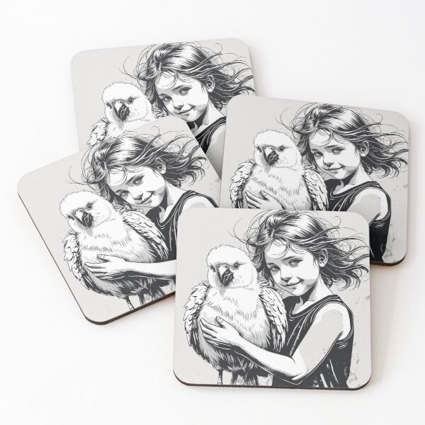 Item preview, Girl holding a white bird 3 designed and sold by AlinaSCorner.